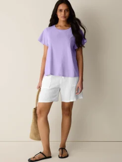 Organic Cotton Slubby Jersey Crew Neck Tee