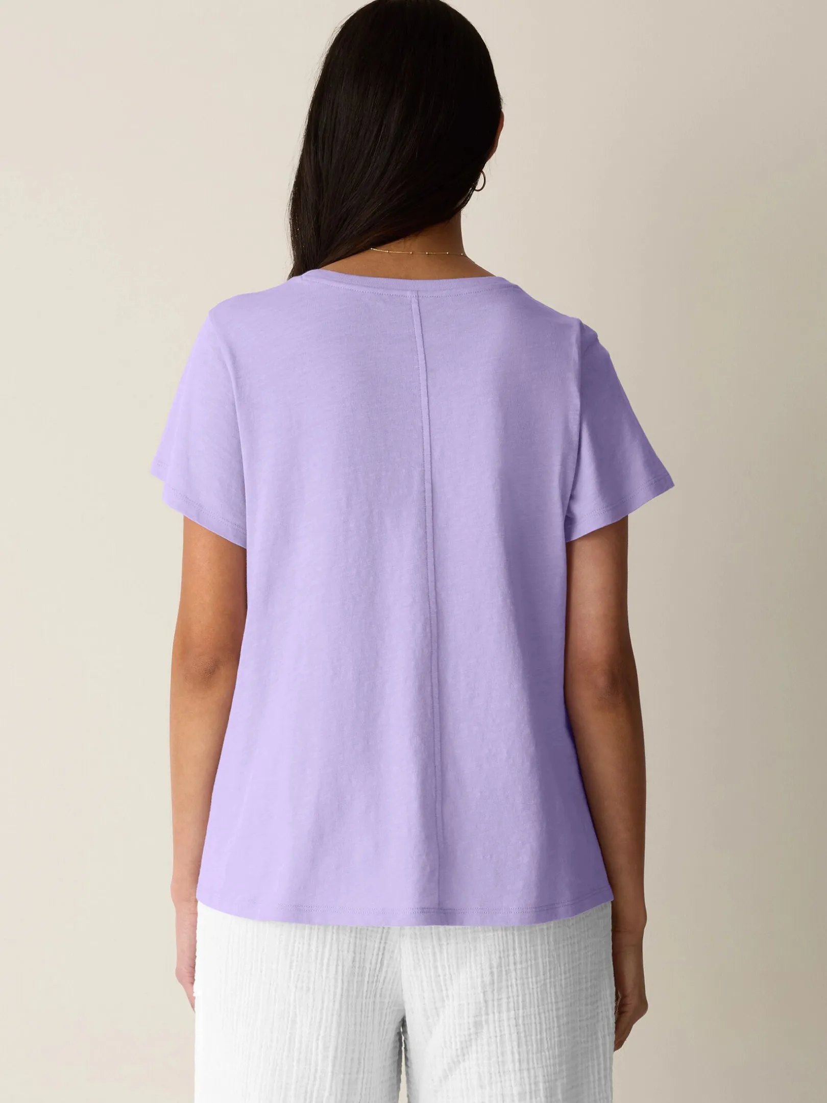 Organic Cotton Slubby Jersey Crew Neck Tee
