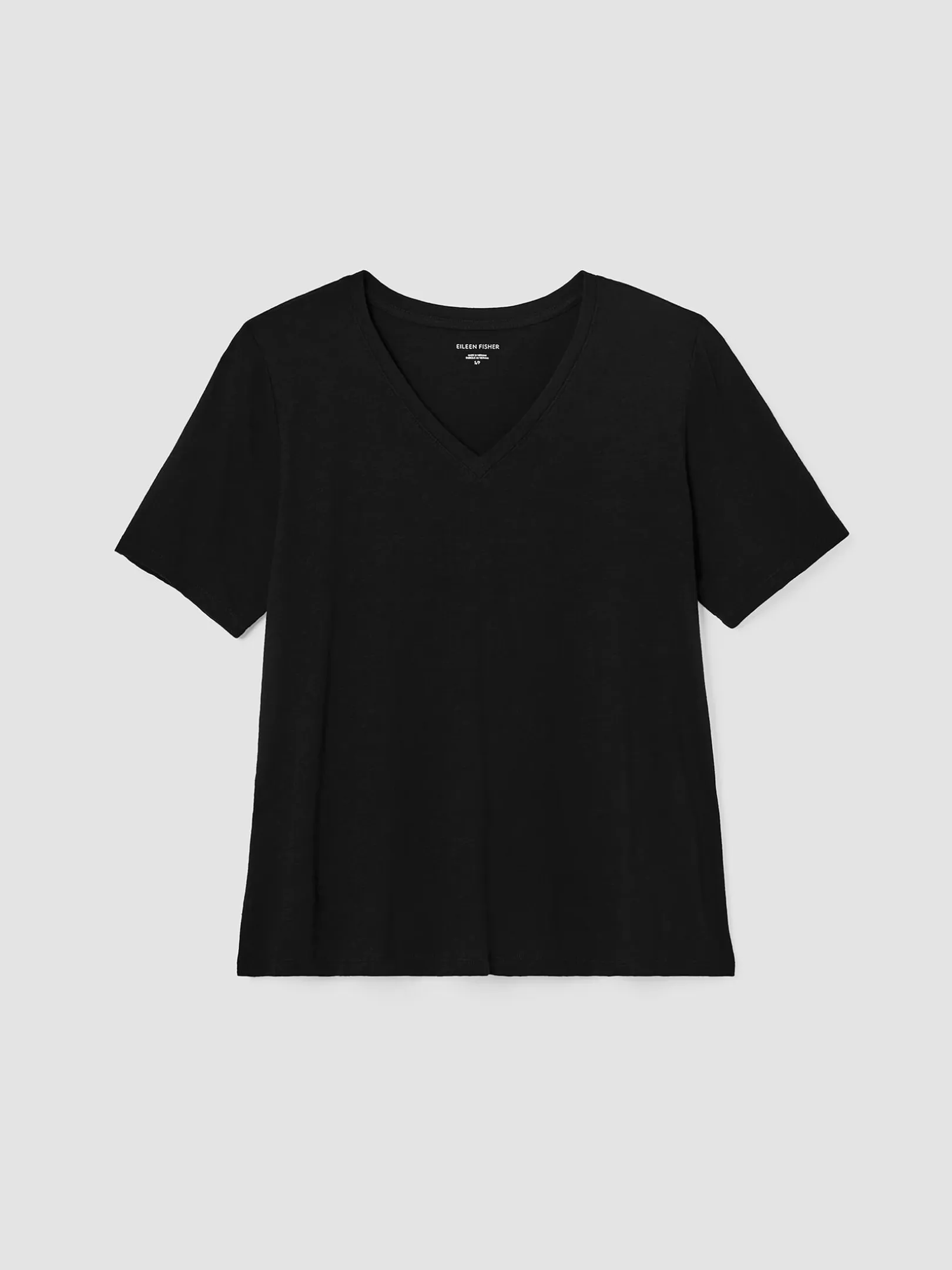 Organic Cotton Slubby Jersey V-Neck Tee