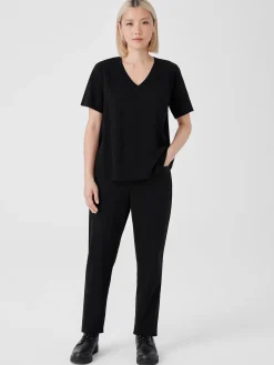 Organic Cotton Slubby Jersey V-Neck Tee