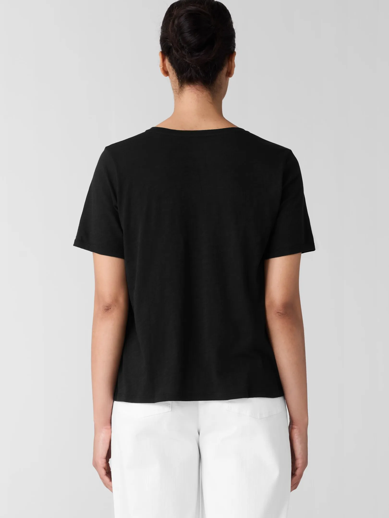 Organic Cotton Slubby Jersey V-Neck Tee