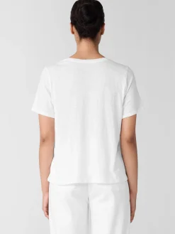 Organic Cotton Slubby Jersey V-Neck Tee