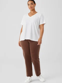 Organic Cotton Slubby Jersey V-Neck Tee