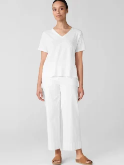Organic Cotton Slubby Jersey V-Neck Tee