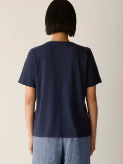 Organic Cotton Slubby Jersey V-Neck Tee