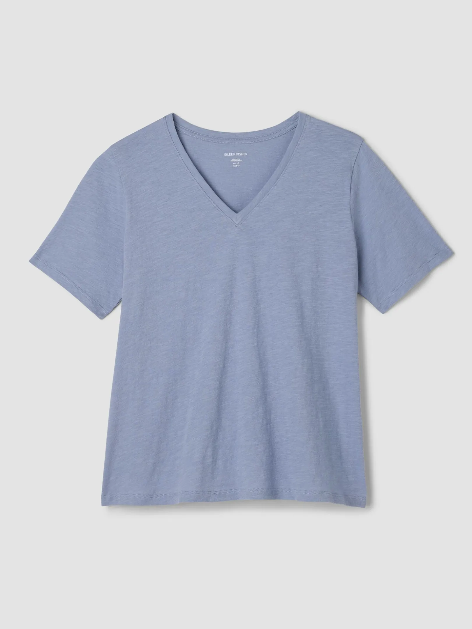 Organic Cotton Slubby Jersey V-Neck Tee