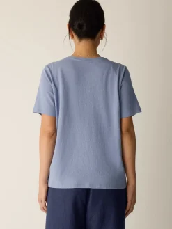 Organic Cotton Slubby Jersey V-Neck Tee
