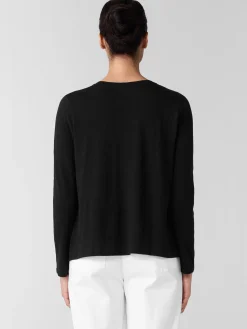Organic Cotton Slubby JerseyV-Neck Top