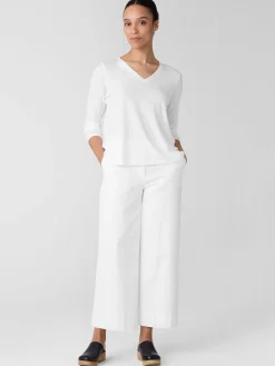 Organic Cotton Slubby JerseyV-Neck Top