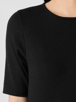 Organic Cotton Stretch Rib Crew NeckTee