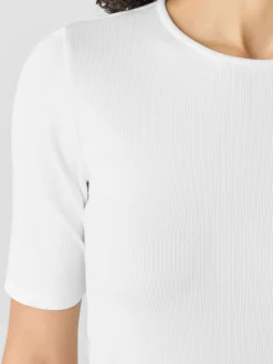 Organic Cotton Stretch Rib Crew NeckTee