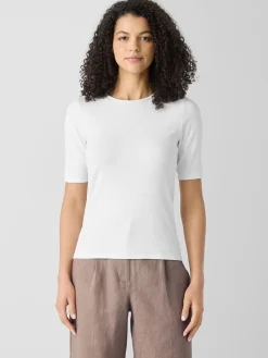 Organic Cotton Stretch Rib Crew NeckTee
