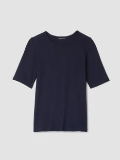 Organic Cotton Stretch Rib Crew NeckTee