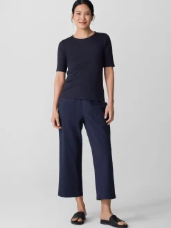Organic Cotton Stretch Rib Crew NeckTee