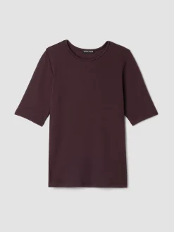Organic Cotton Stretch Rib Crew NeckTee