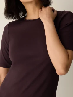 Organic Cotton Stretch Rib Crew NeckTee