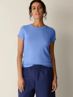 Organic Cotton Stretch Rib Crew Neck Tee