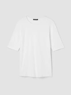 Organic Cotton Stretch Rib Crew Neck Tee