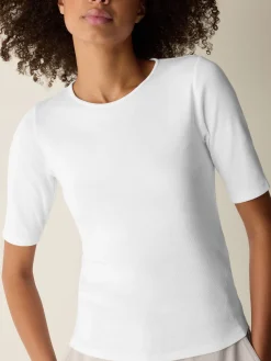Organic Cotton Stretch Rib Crew Neck Tee