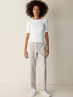 Organic Cotton Stretch Rib Crew Neck Tee