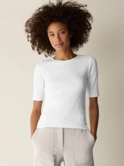 Organic Cotton Stretch Rib Crew Neck Tee