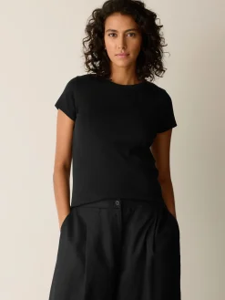 Organic Cotton Stretch Rib Crew Neck Tee