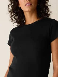 Organic Cotton Stretch Rib Crew Neck Tee