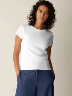 Organic Cotton Stretch Rib Crew Neck Tee
