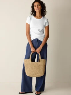 Organic Cotton Stretch Rib Crew Neck Tee