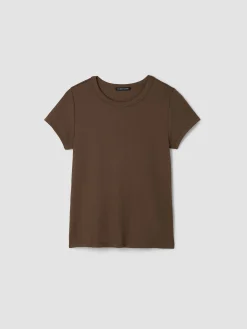 Organic Cotton Stretch Rib Crew Neck Tee