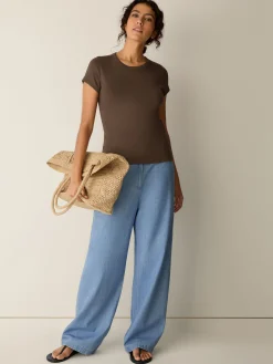Organic Cotton Stretch Rib Crew Neck Tee
