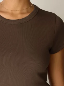 Organic Cotton Stretch Rib Crew Neck Tee