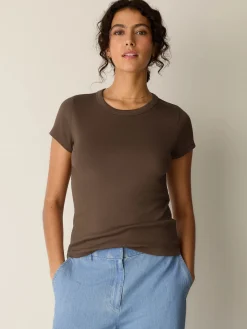 Organic Cotton Stretch Rib Crew Neck Tee