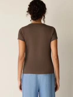 Organic Cotton Stretch Rib Crew Neck Tee