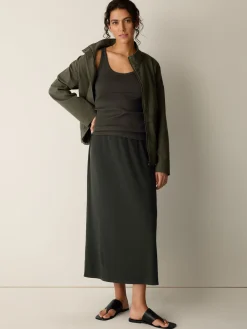 Organic Cotton Stretch Rib Scoop Neck Tank