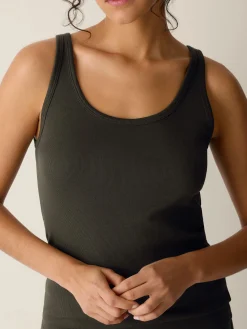 Organic Cotton Stretch Rib Scoop Neck Tank