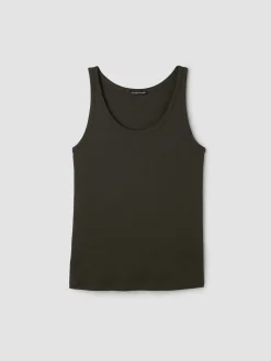Organic Cotton Stretch Rib Scoop Neck Tank