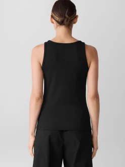 Organic Cotton Stretch Rib Scoop Neck Tank
