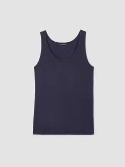 Organic Cotton Stretch Rib Scoop Neck Tank