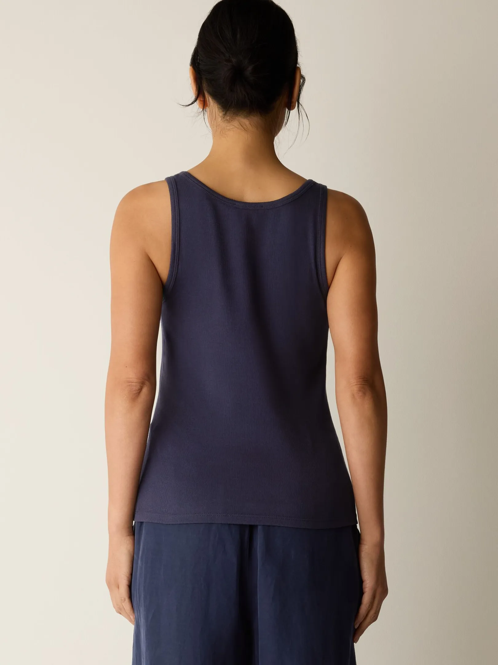 Organic Cotton Stretch Rib Scoop Neck Tank