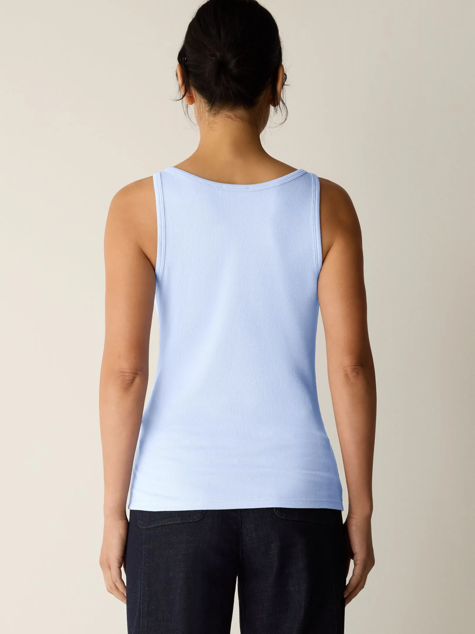 Organic Cotton Stretch Rib Scoop Neck Tank