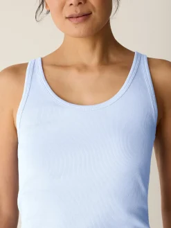 Organic Cotton Stretch Rib Scoop Neck Tank