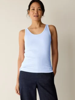 Organic Cotton Stretch Rib Scoop Neck Tank