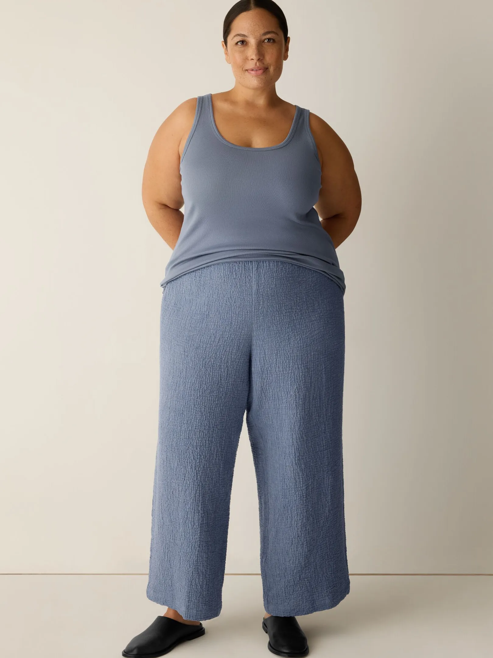 Organic Cotton Stretch Rib Scoop Neck Tank