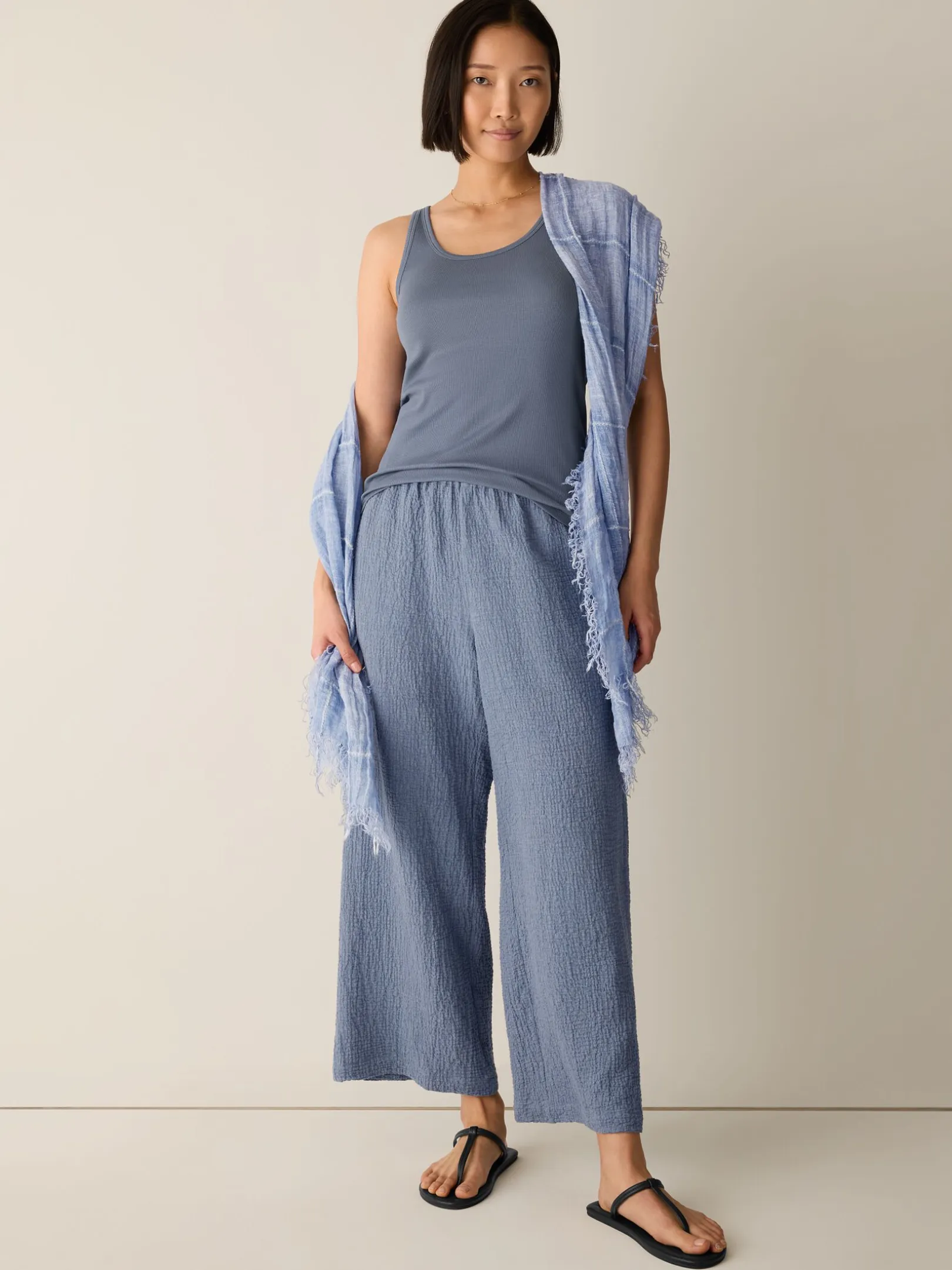 Organic Cotton Stretch Rib Scoop Neck Tank
