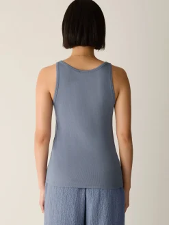 Organic Cotton Stretch Rib Scoop Neck Tank