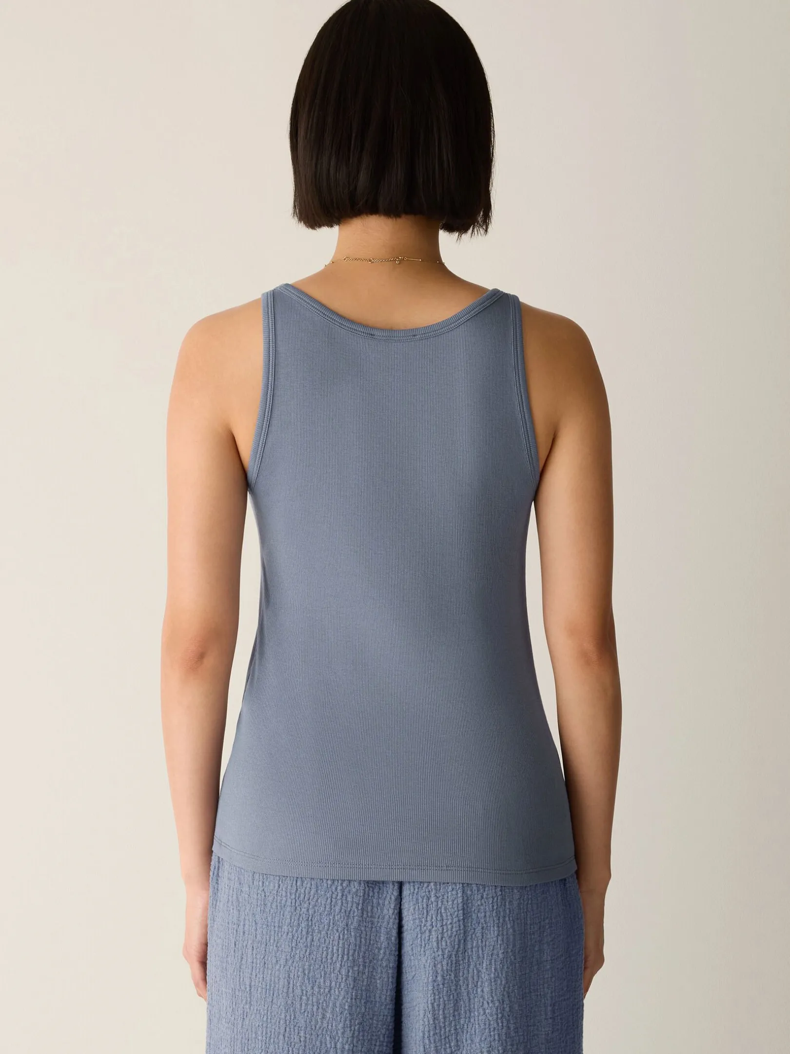 Organic Cotton Stretch Rib Scoop Neck Tank