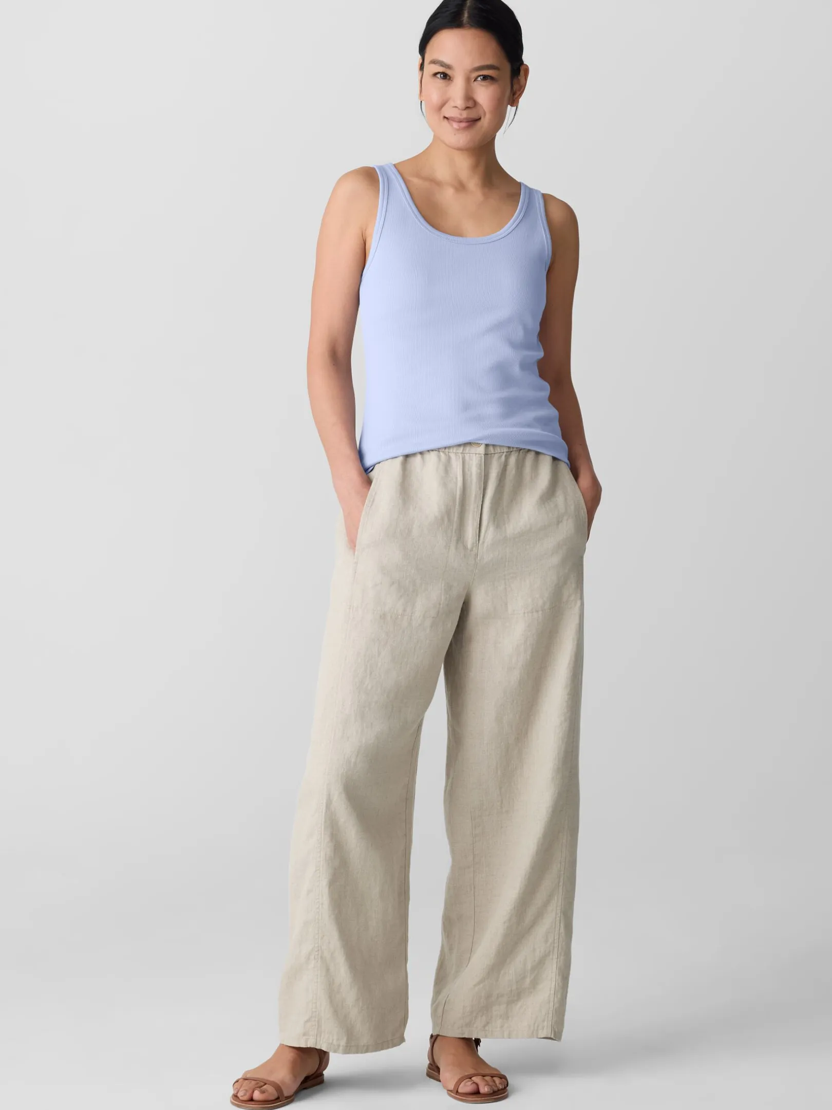 Organic Cotton Stretch Rib Slim Tank
