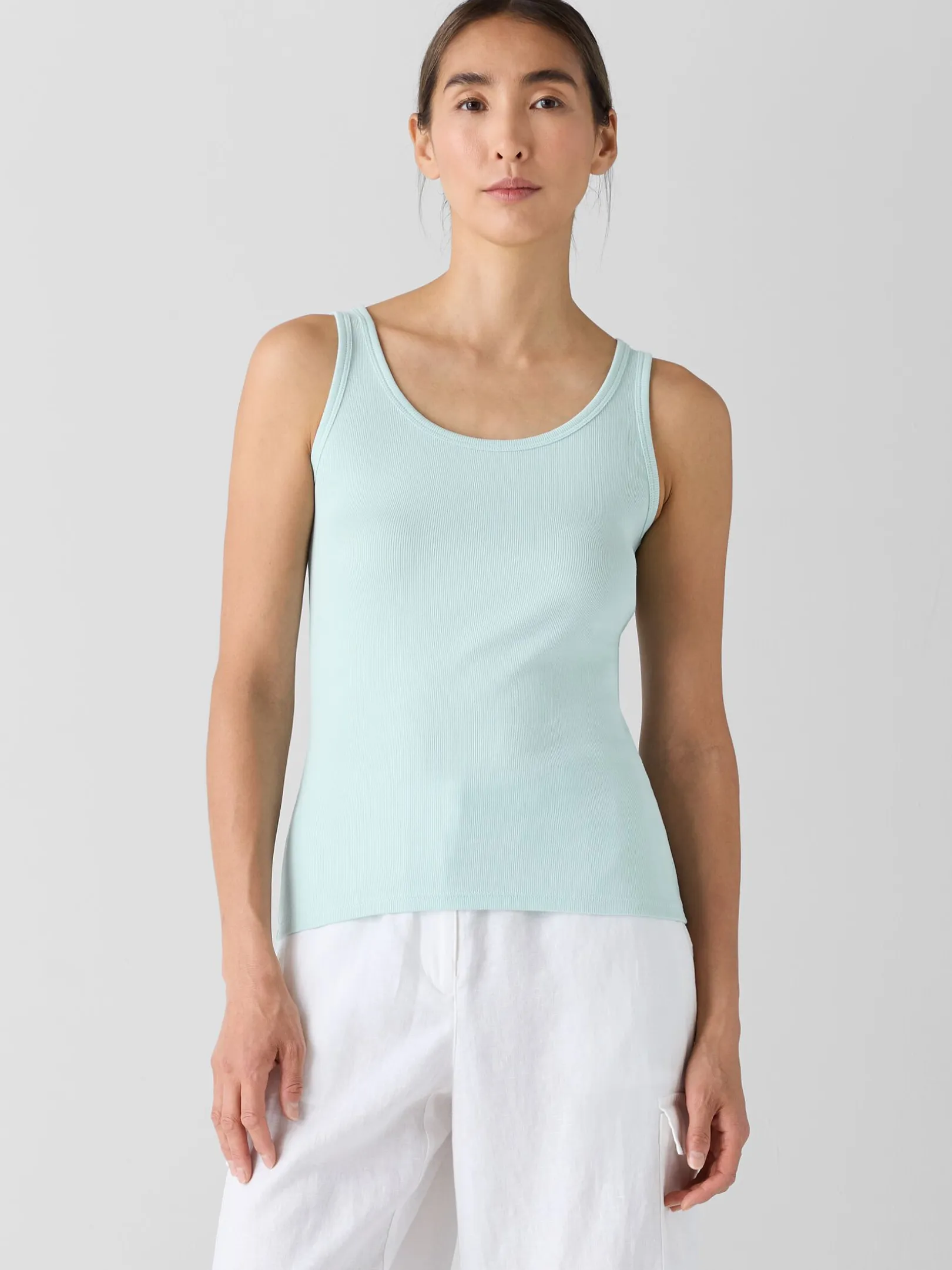 Organic Cotton Stretch Rib Slim Tank