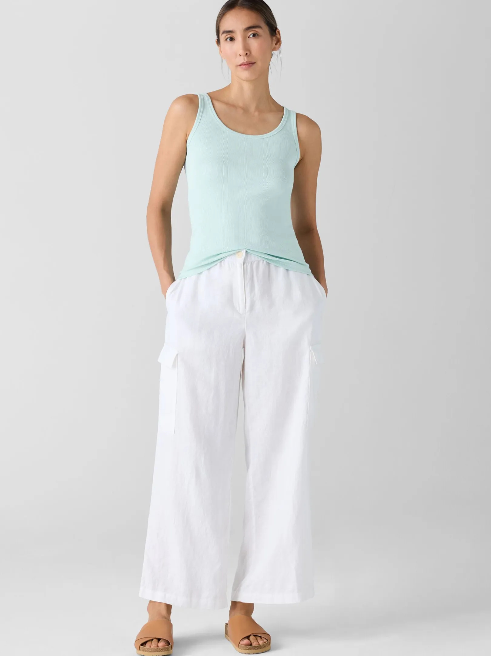 Organic Cotton Stretch Rib Slim Tank